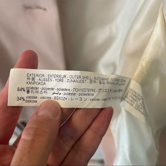 Zara Nude Pink Blazer Jacket with Ruffle on Sleeve Hem NWT - Picture 6 of 9